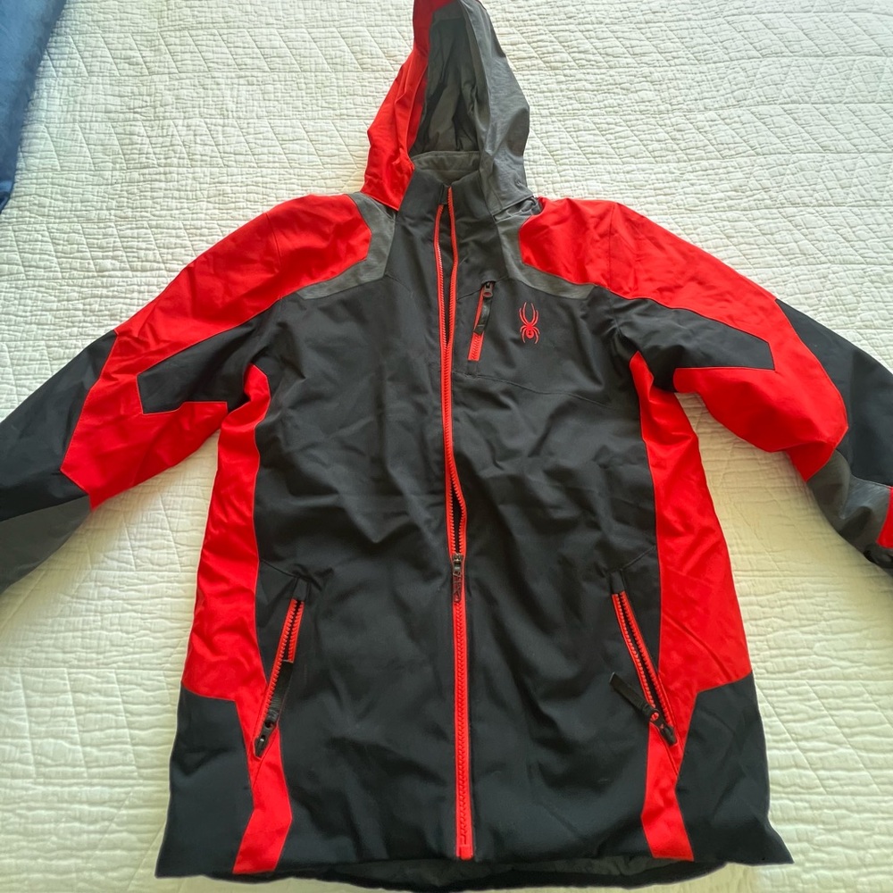 Spyder Big Boys Bold Red and Black Ski Jacket
